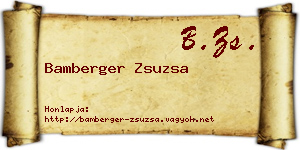 Bamberger Zsuzsa névjegykártya